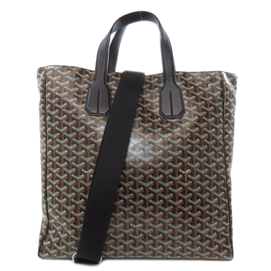 Goyard Tote Bag Coated Canvas Black Voltaire Bag 2 Way Women Used Authentic