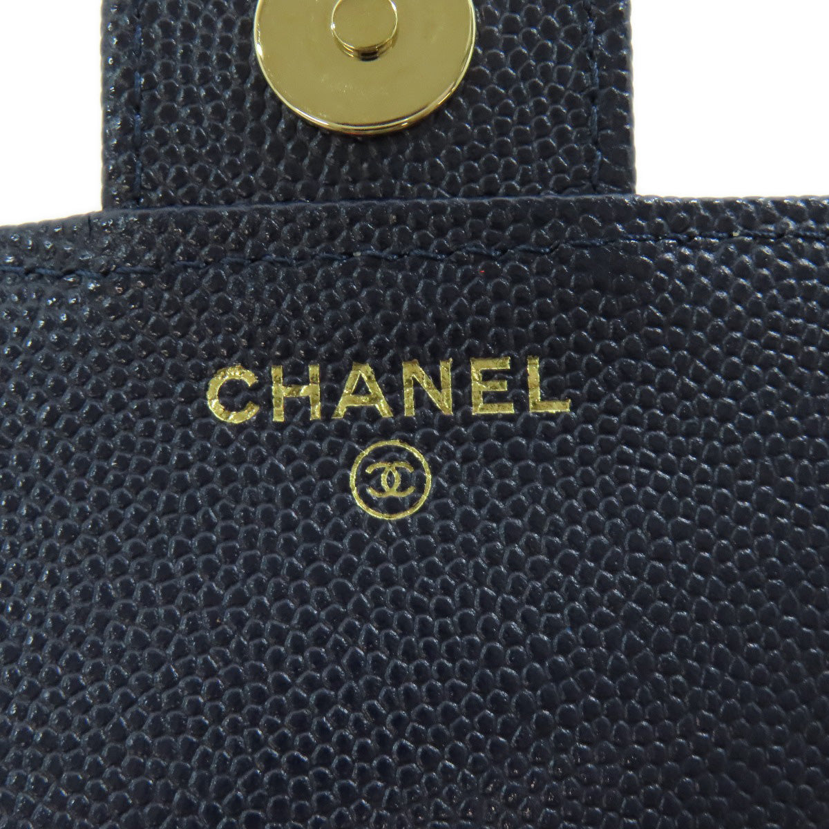 Chanel Tote Bag Ap2095 Grained Calfskin, Nylon Navy Chain Shoulder Eco Bag Gold Metal Women Used Authentic