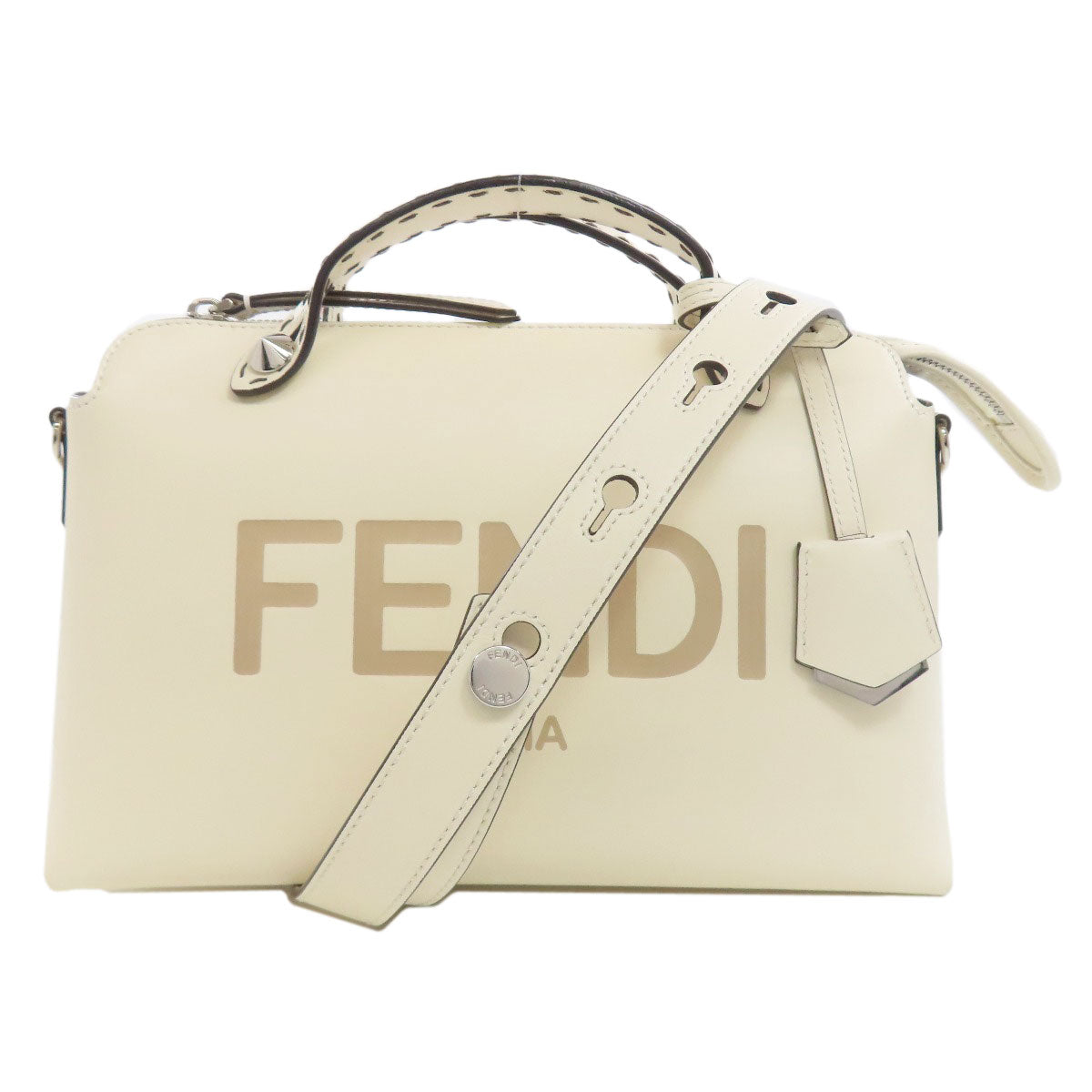 Fendi Handbag Calfskin White By The Way 2 Way