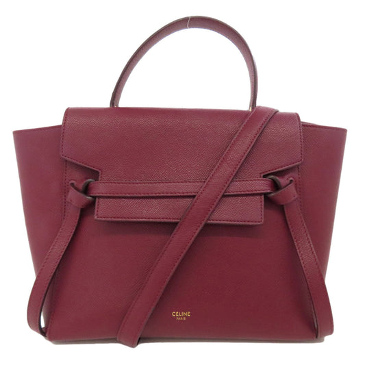 Celine Handbag Calfskin Red Belt Bag 2 Way