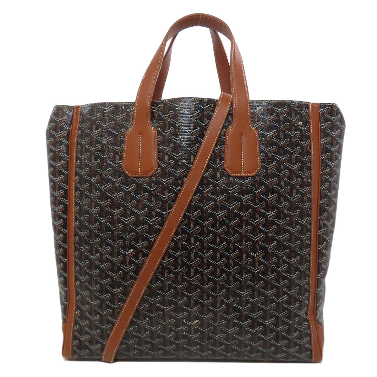 Goyard Tote Bag Pvc Brown Herringbone Voltaire 2 Way