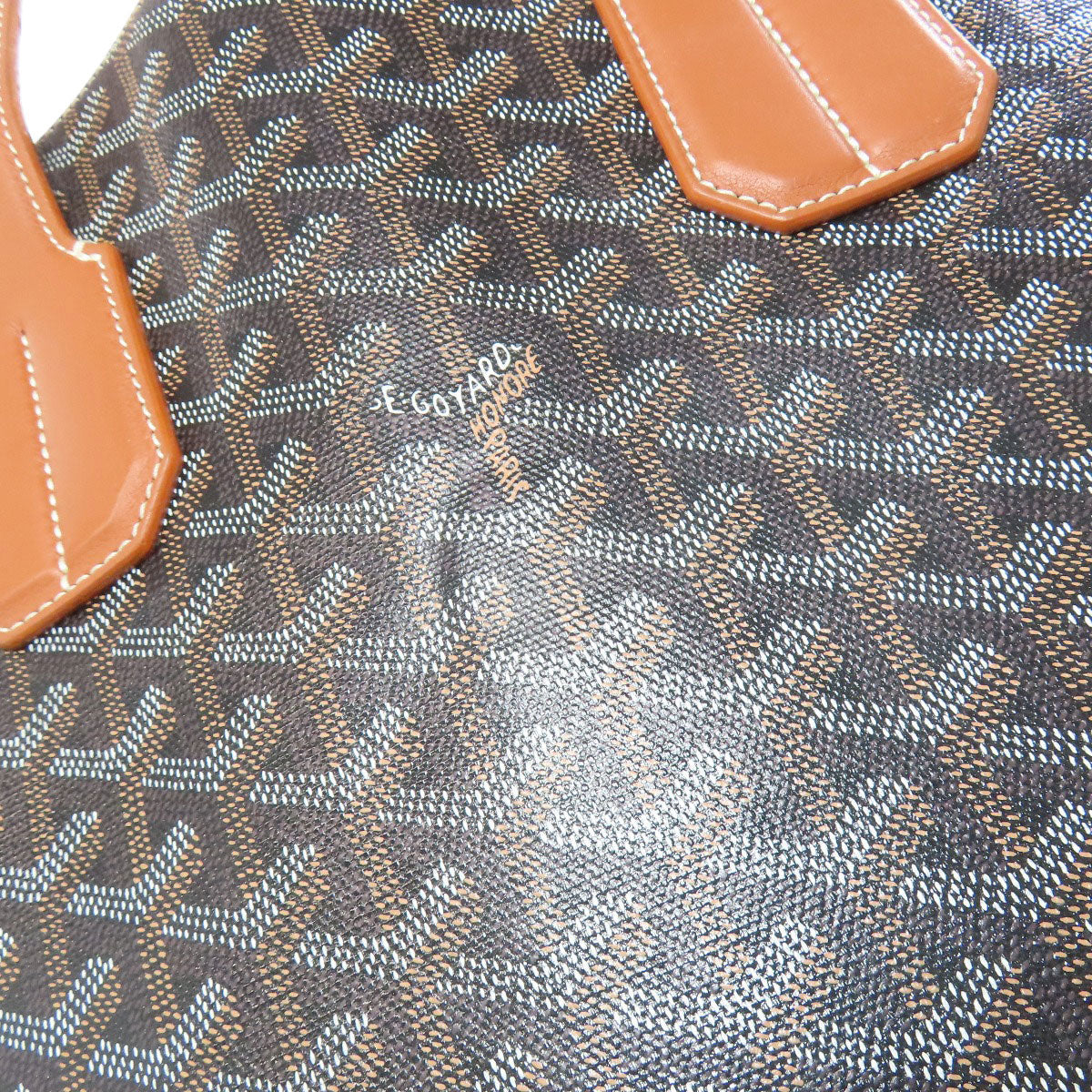 Goyard Tote Bag Pvc Brown Herringbone Voltaire 2 Way