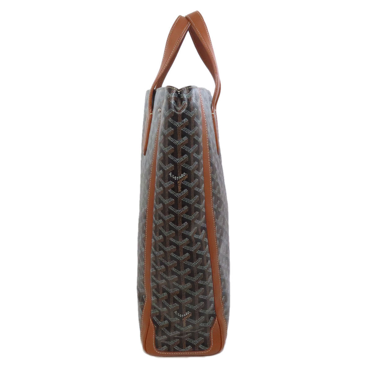 Goyard Tote Bag Pvc Brown Herringbone Voltaire 2 Way