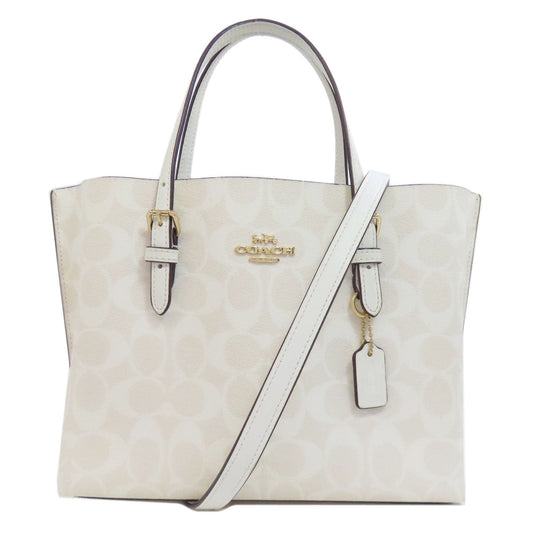 Coach Handbag C4250 Pvc White Molly Tote 25 Signature 2 Way