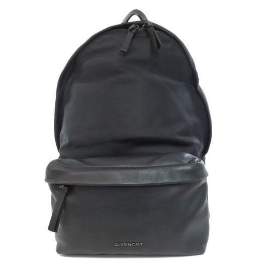 Givenchy Backpack Nylon, Leather Black Logo Women Used Authentic