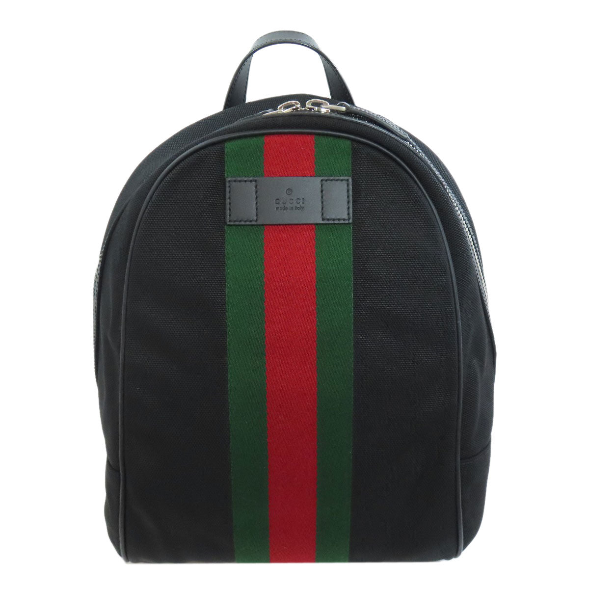 Gucci Backpack 630917 Canvas Black Outlet Sherry Line Women Used Authentic