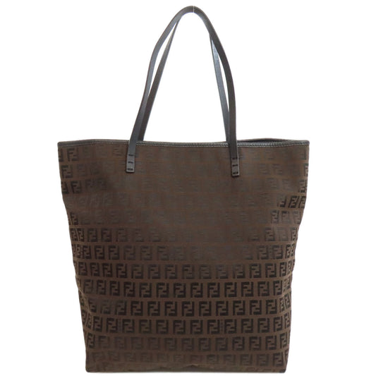 Fendi Tote Bag Canvas Brown Zucca Pattern