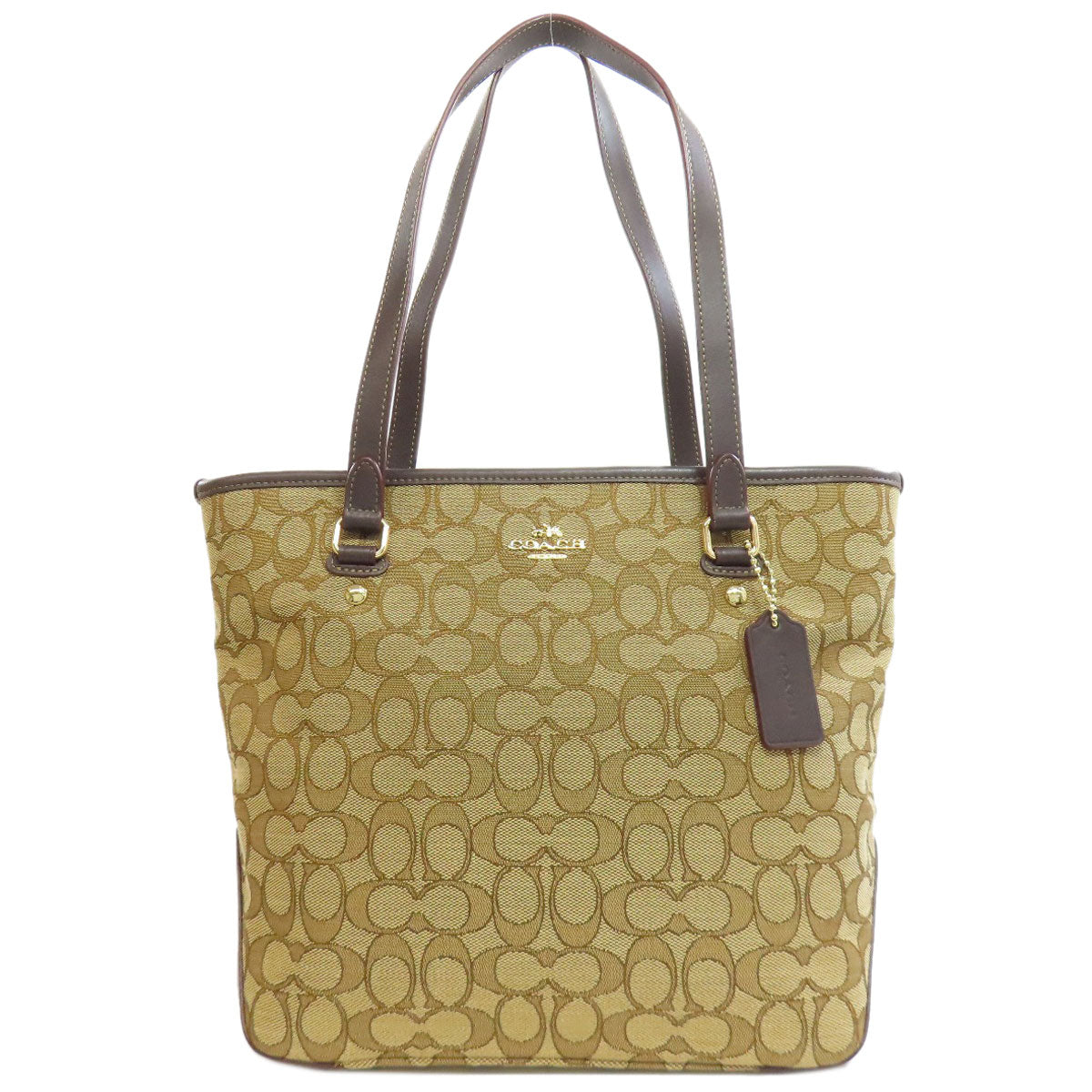 Coach Tote Bag F58282 Canvas Brown Signature