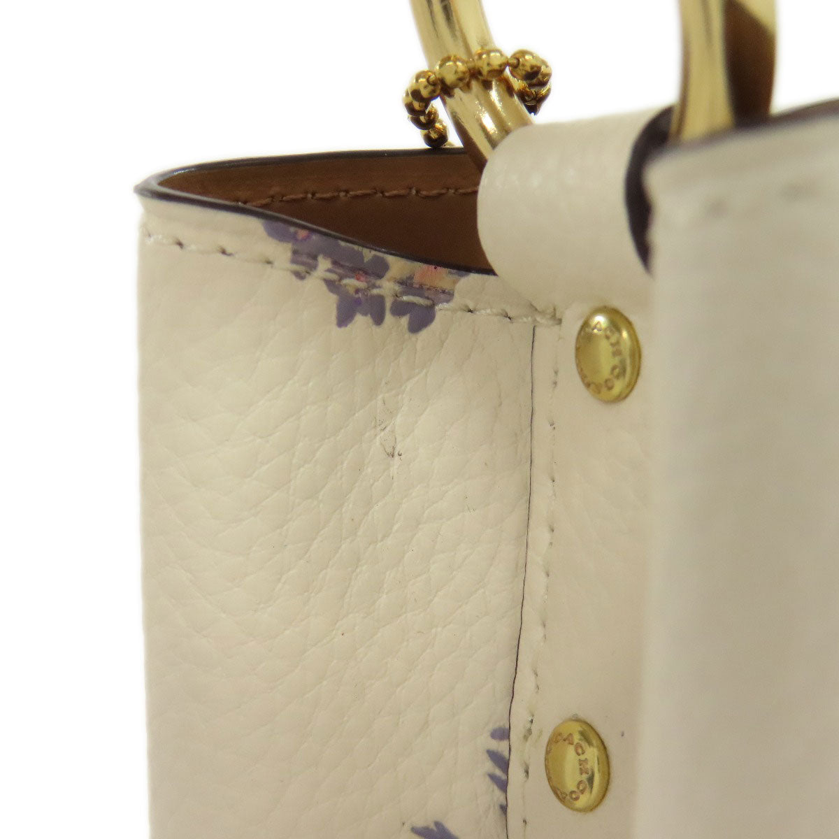 Coach Handbag 2310 Leather White Dandelion Floral 2 Way