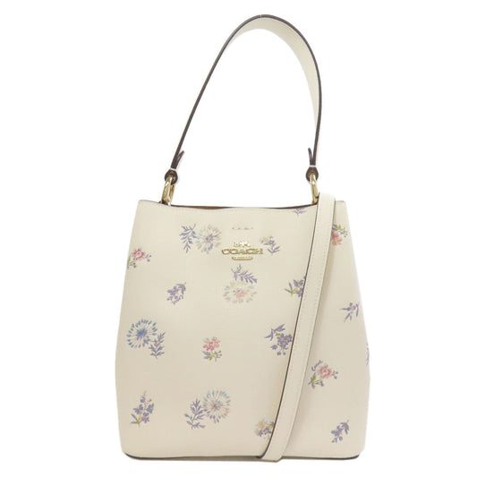 Coach Handbag 2310 Leather White Dandelion Floral 2 Way