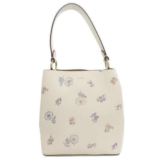 Coach Handbag 2310 Leather White Dandelion Floral 2 Way