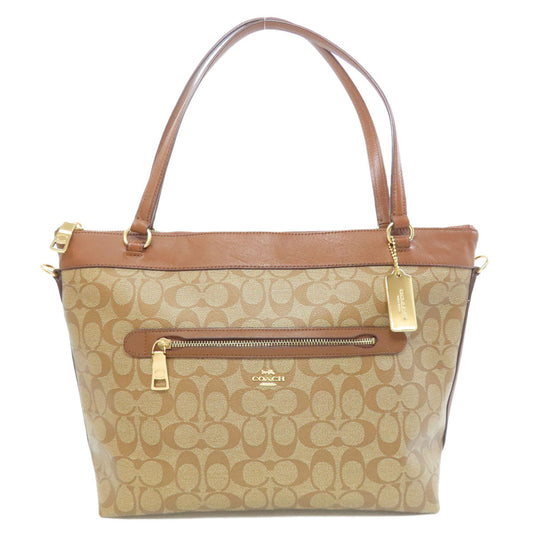 Coach Tote Bag Pvc Brown Signature