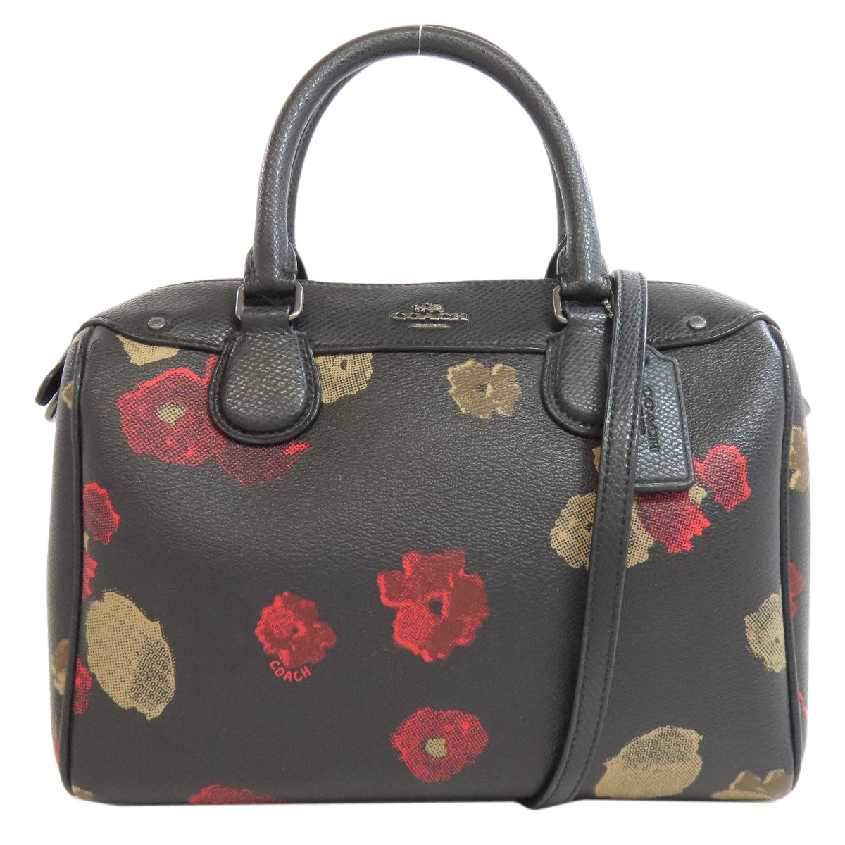 Coach Handbag F57270 Pvc Black Flower 2 Way