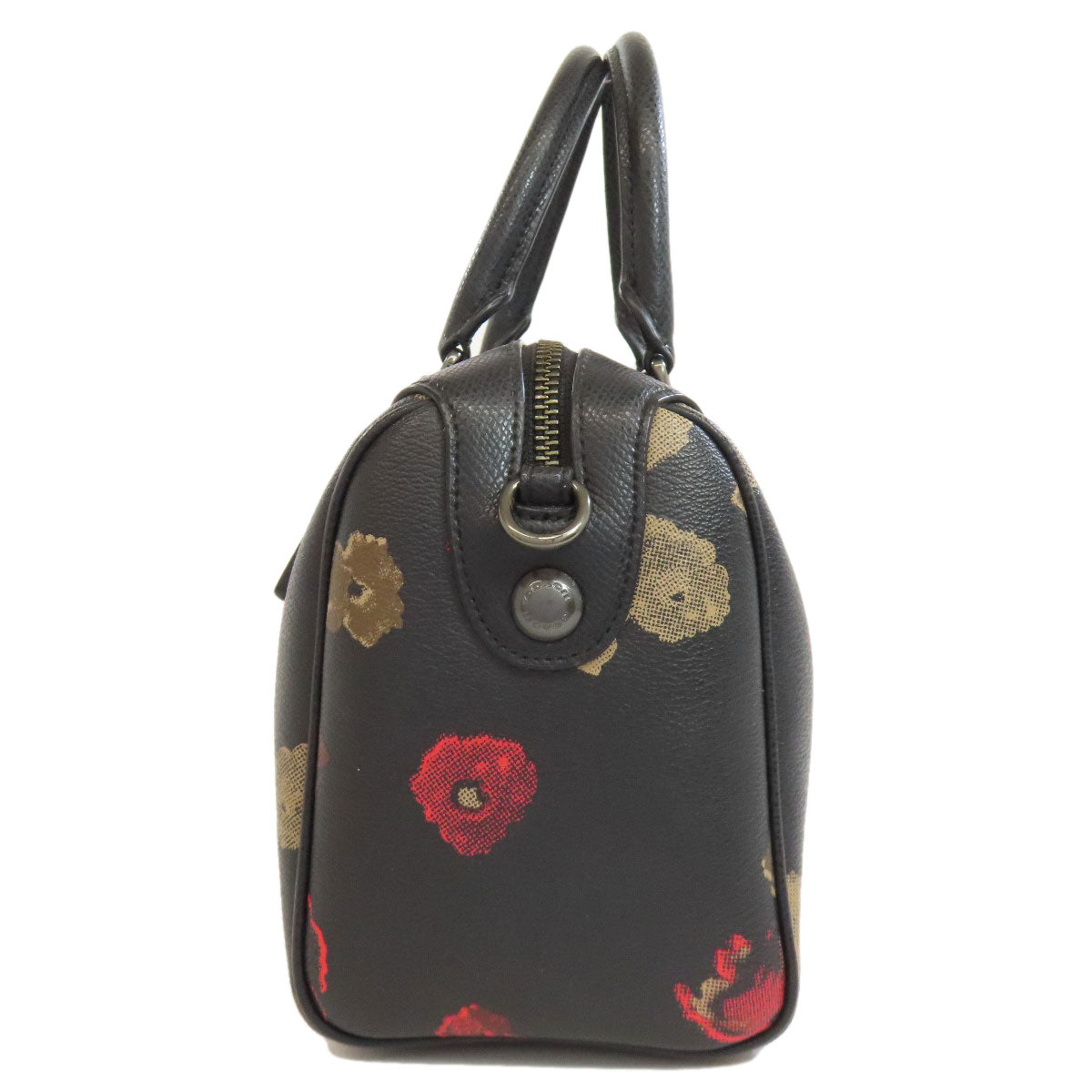 Coach Handbag F57270 Pvc Black Flower 2 Way