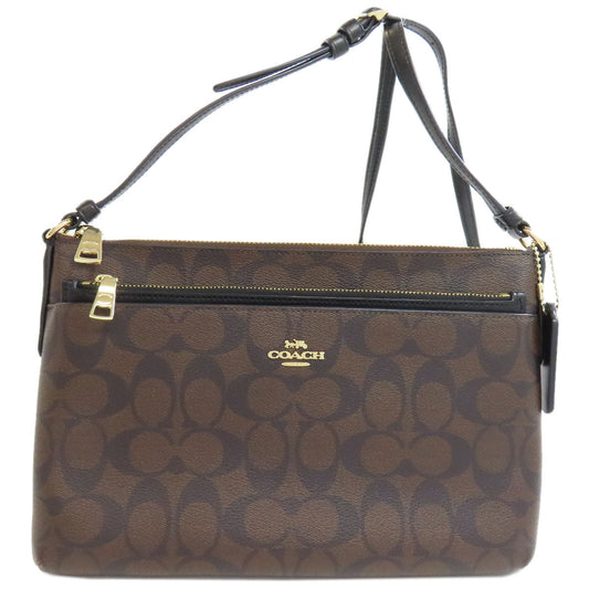 Coach Shoulder Bag F58316 Pvc Brown Long Shoulder Signature