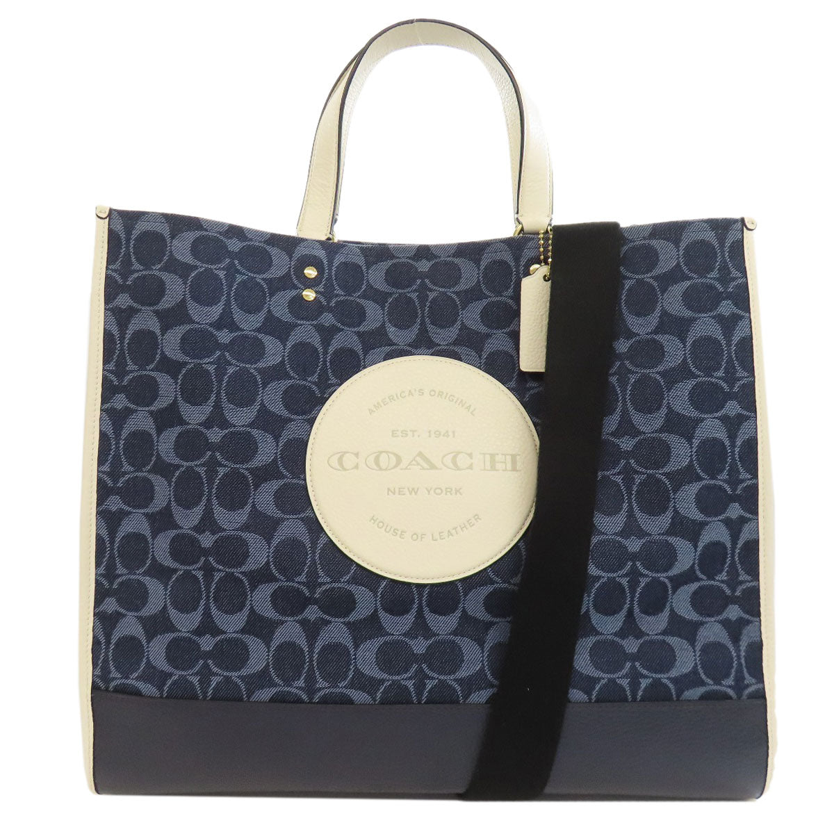 Coach Handbag C2827 Canvas Blue Dempsey Signature 2 Way