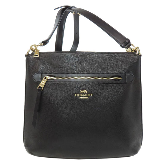 Coach Shoulder Bag F34823 Leather Black Logo