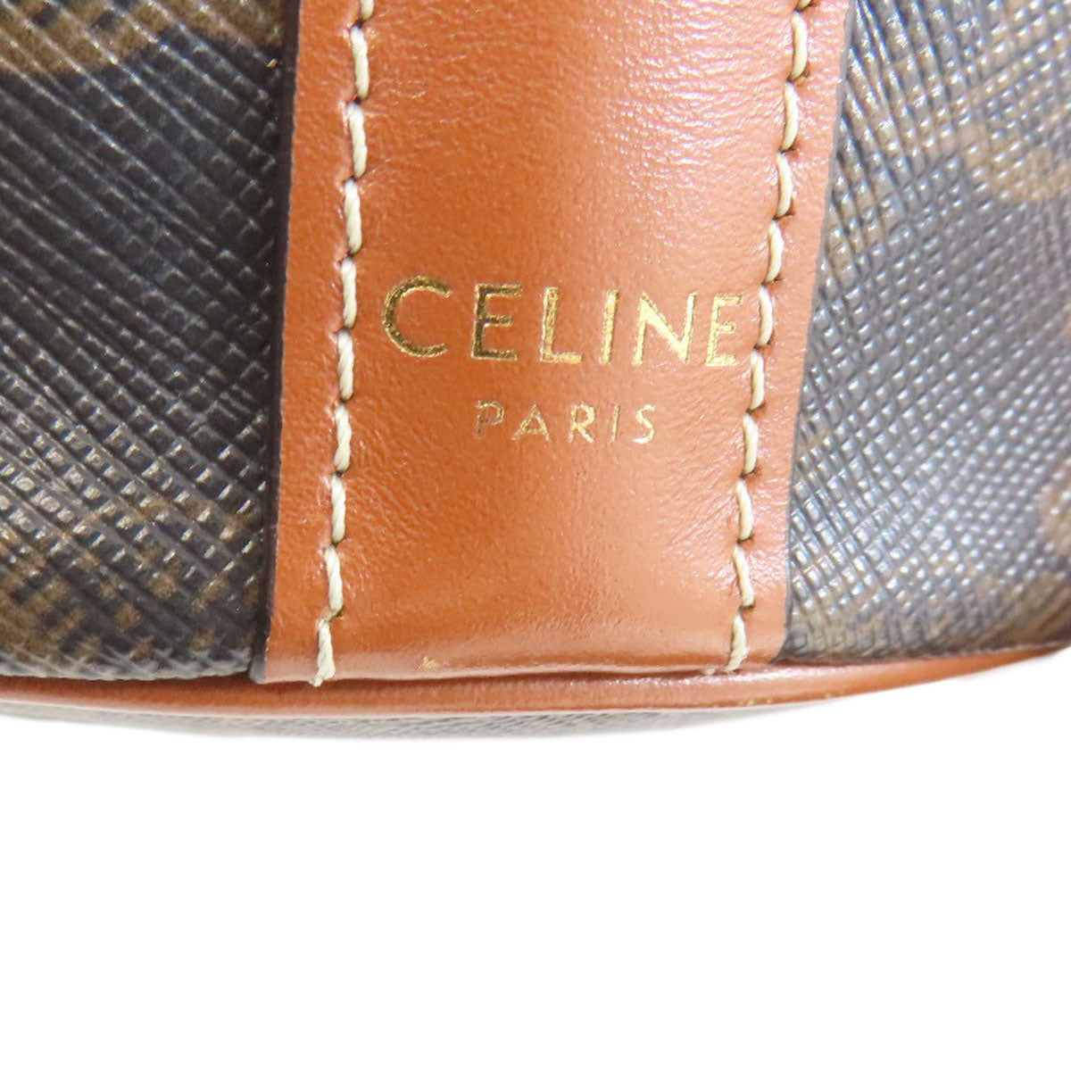 Celine Shoulder Bag Pvc Brown Long Shoulder Macadam