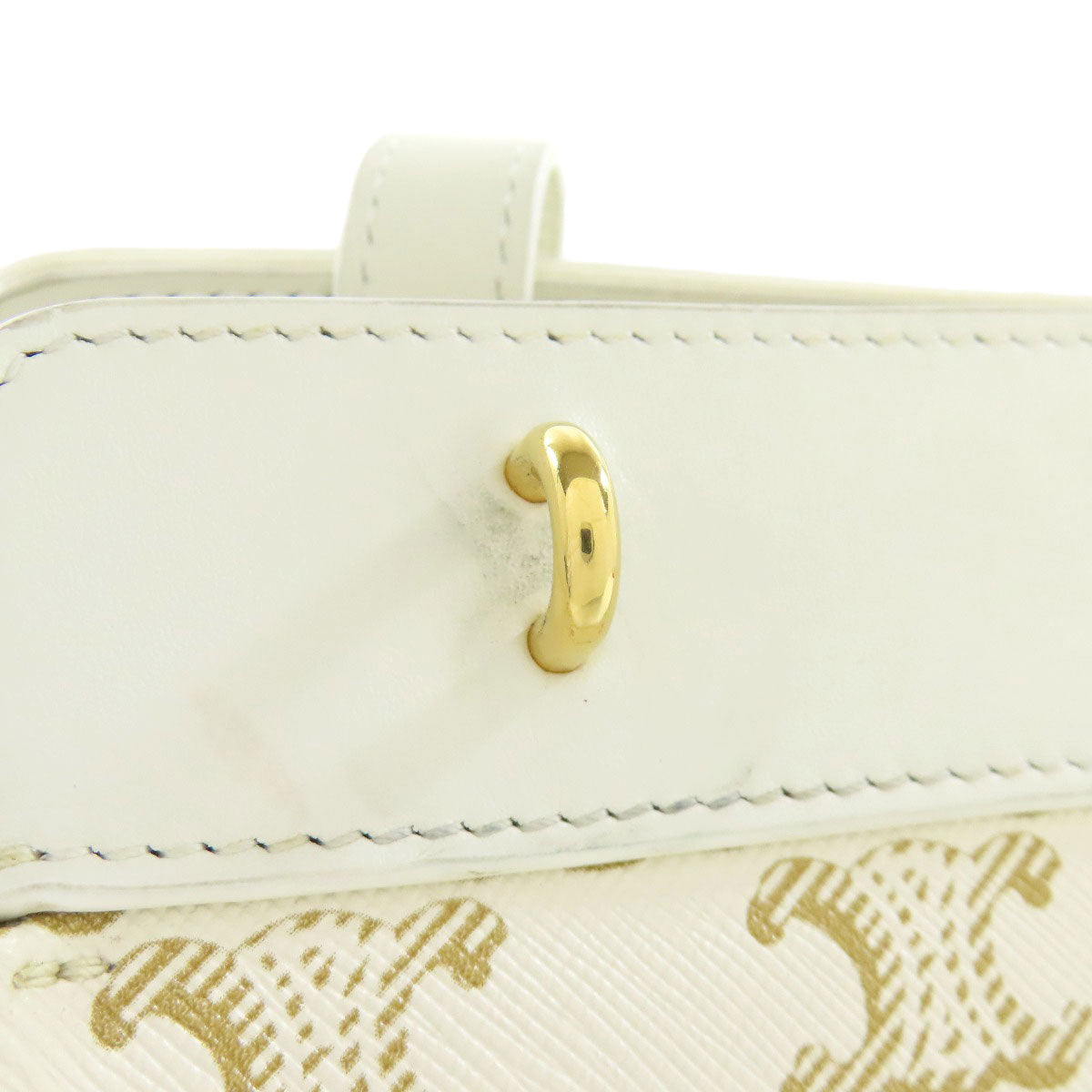 Celine Shoulder Bag Pvc White Triomphe