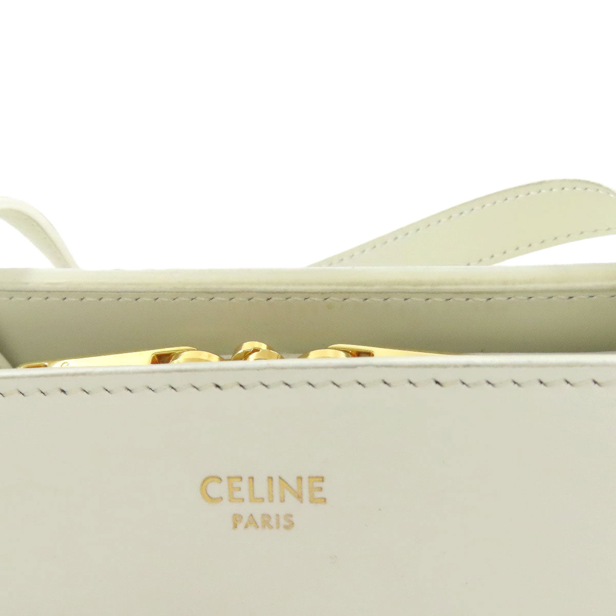 Celine Shoulder Bag Pvc White Triomphe