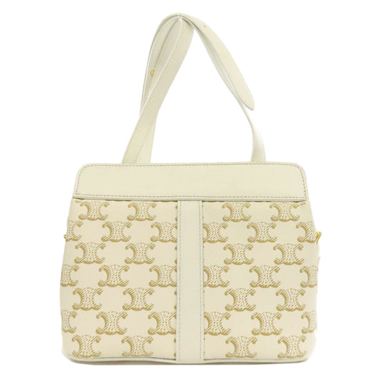 Celine Shoulder Bag Pvc White Triomphe