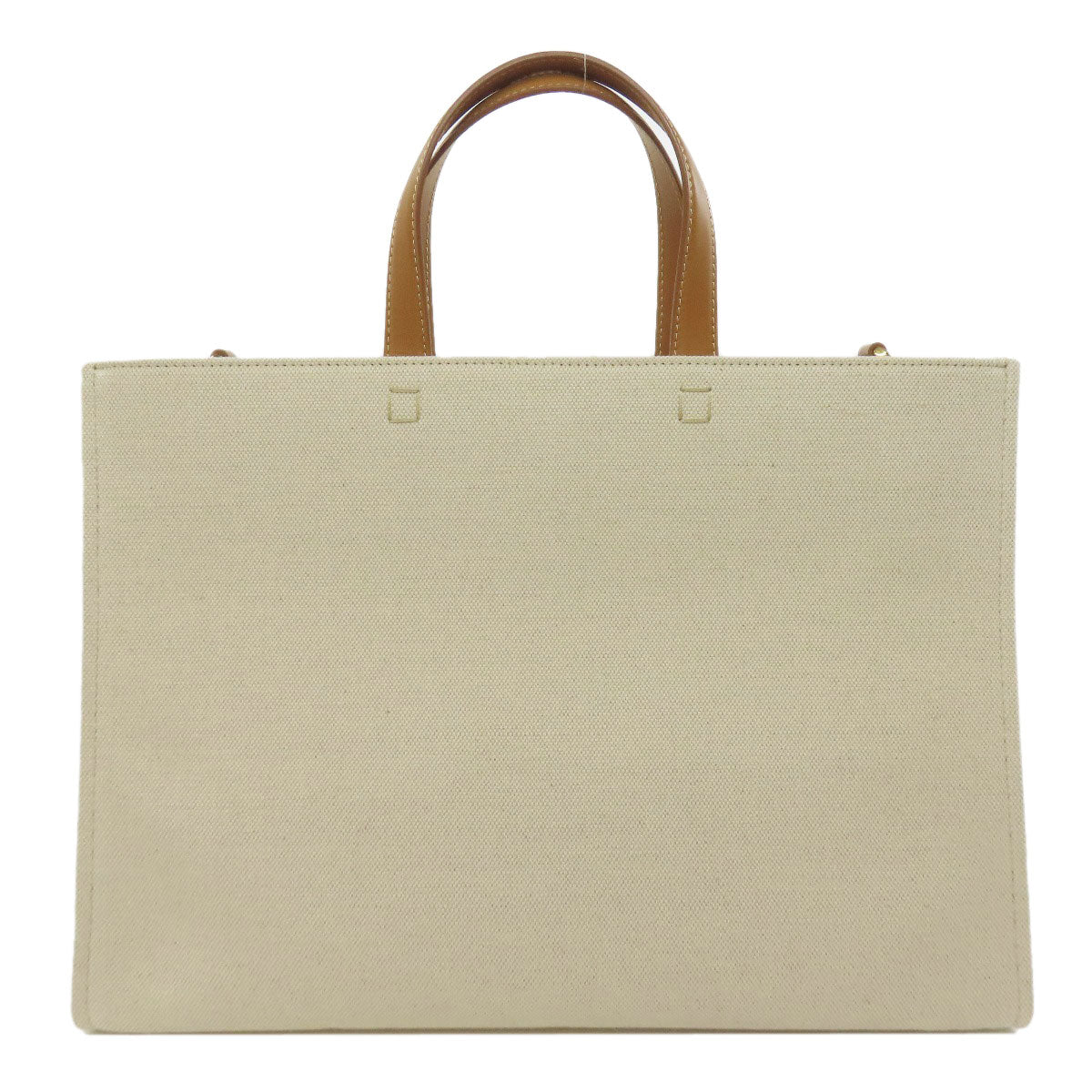 Givenchy Handbag Canvas Beige G Tote 2 Way Women Used Authentic