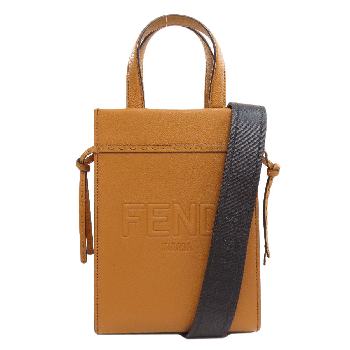 Fendi Handbag Calfskin Brown Go To Shopper Small 2 Way