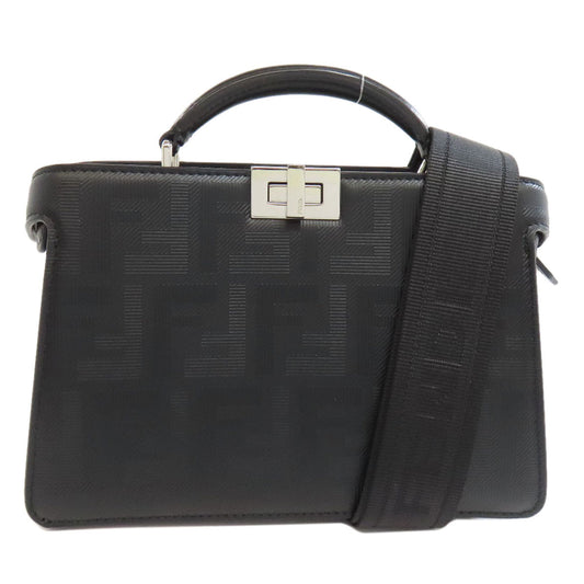 Fendi Handbag Calfskin Black Peekaboo Iseeu X Cross 2 Way