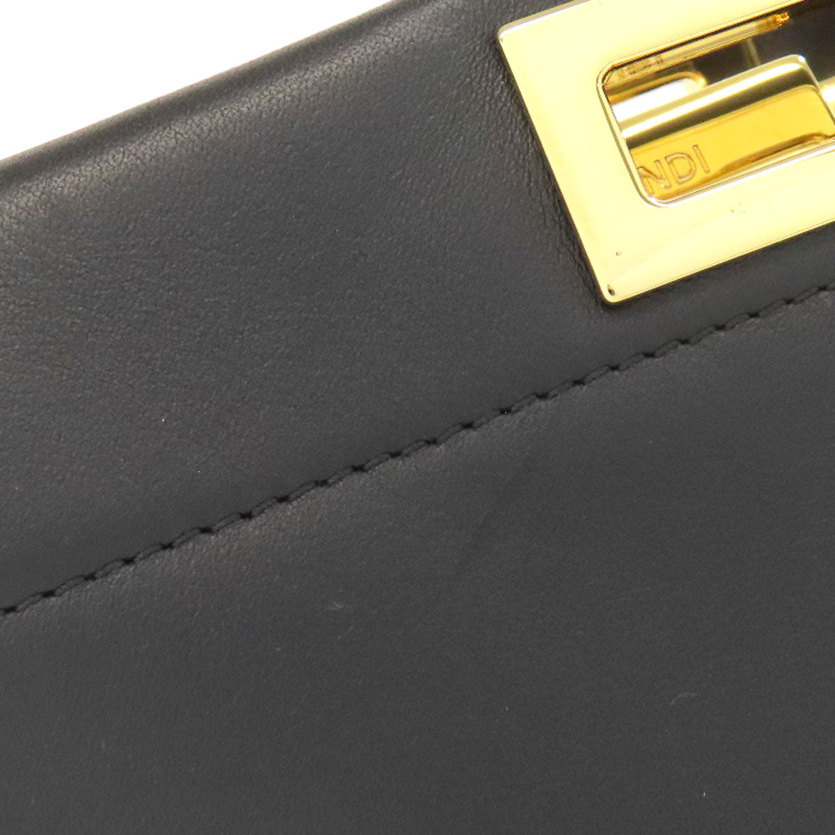 Fendi Handbag Calfskin Black Mini Peekaboo Studs 2 Way