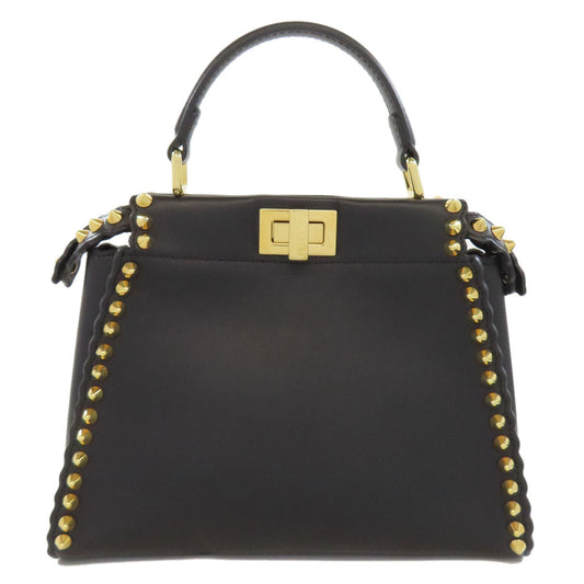 Fendi Handbag Calfskin Black Mini Peekaboo Studs 2 Way