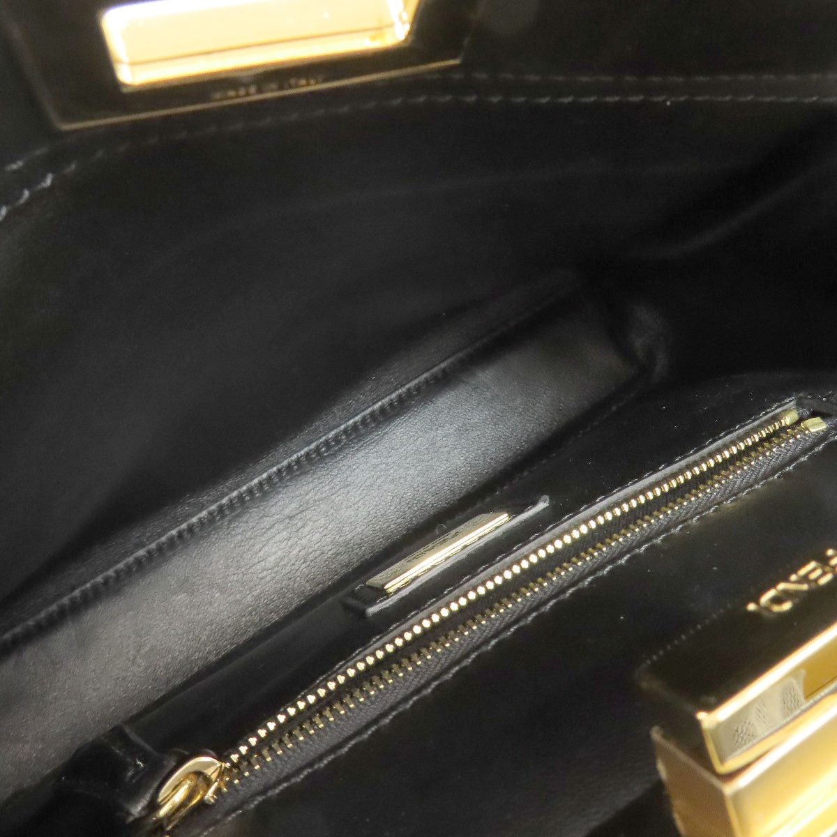 Fendi Handbag Calfskin Black Mini Peekaboo Studs 2 Way