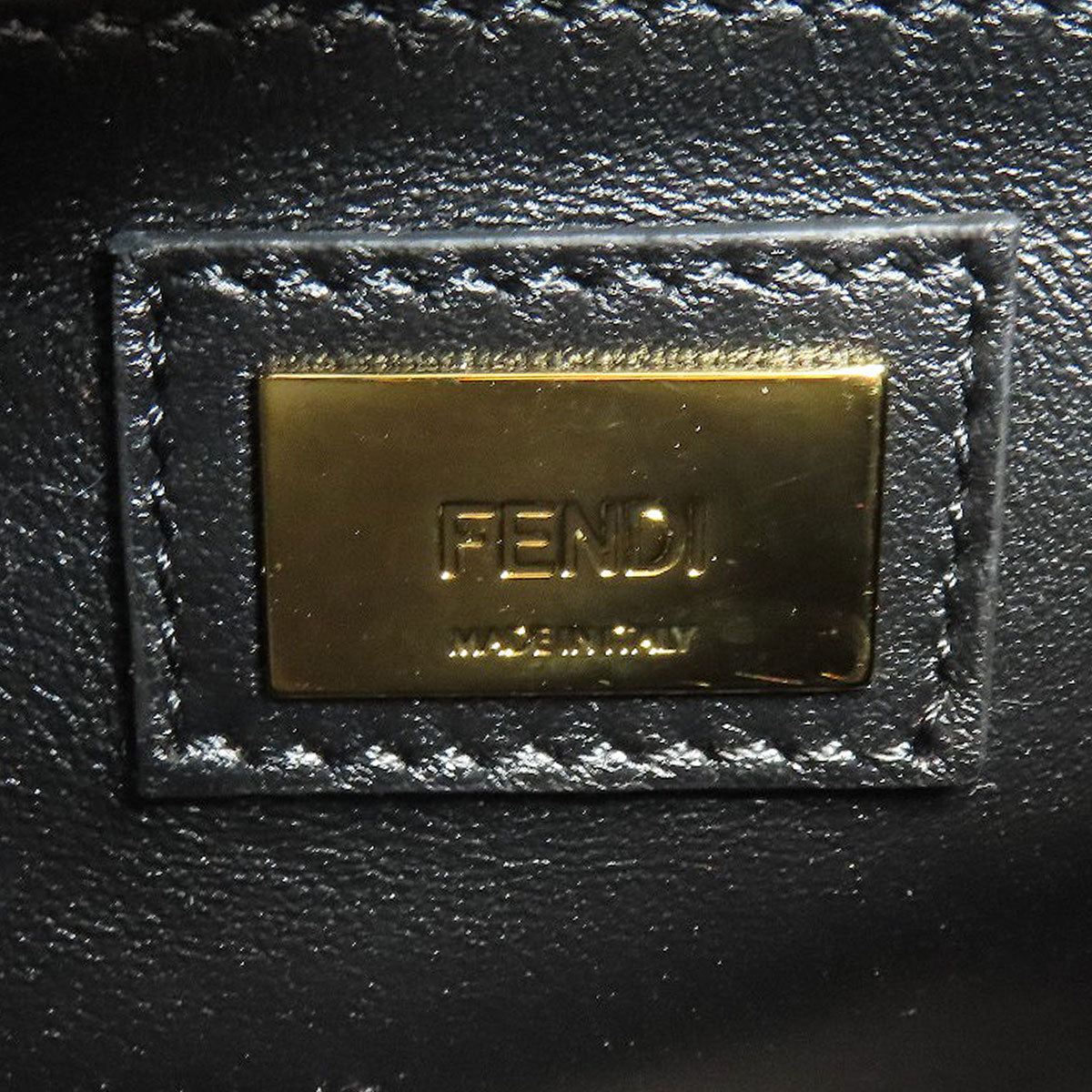 Fendi Handbag Calfskin Black Mini Peekaboo Studs 2 Way