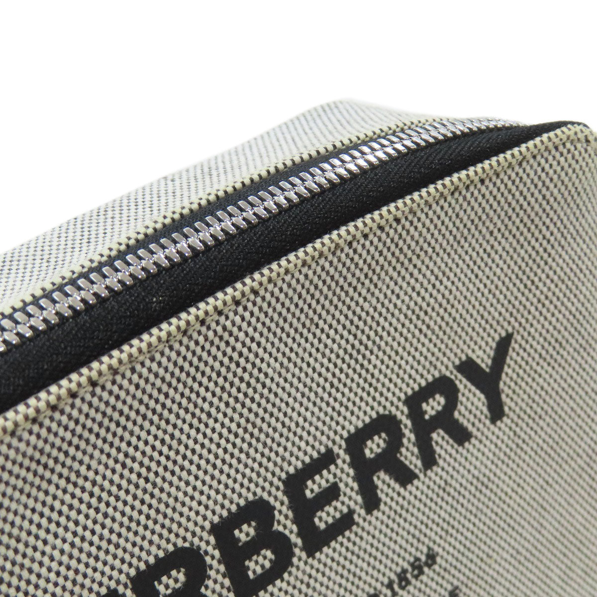 Burberry Shoulder Bag Canvas Gray Logo