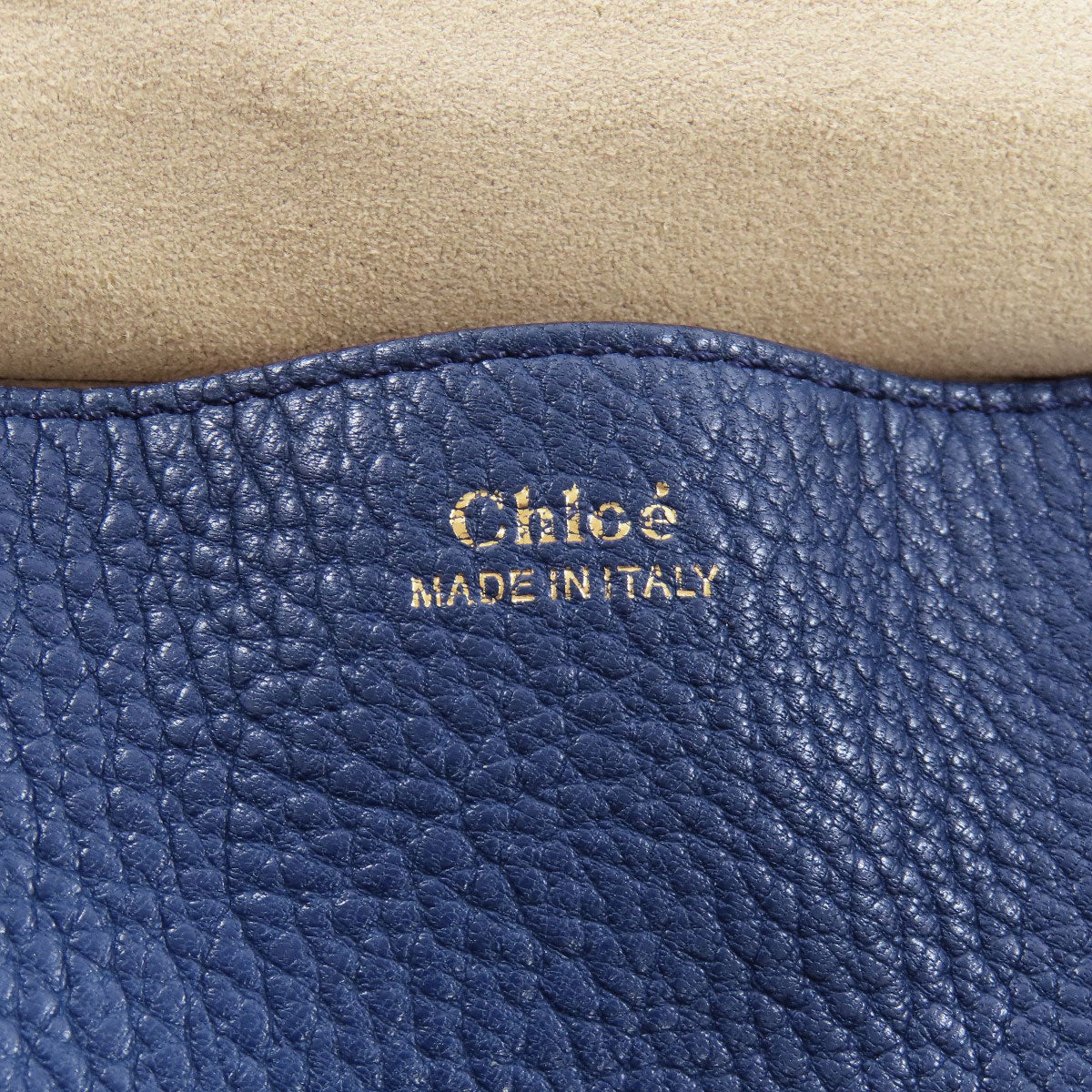 Chloe Shoulder Bag Leather Blue Drew Chain Shoulder