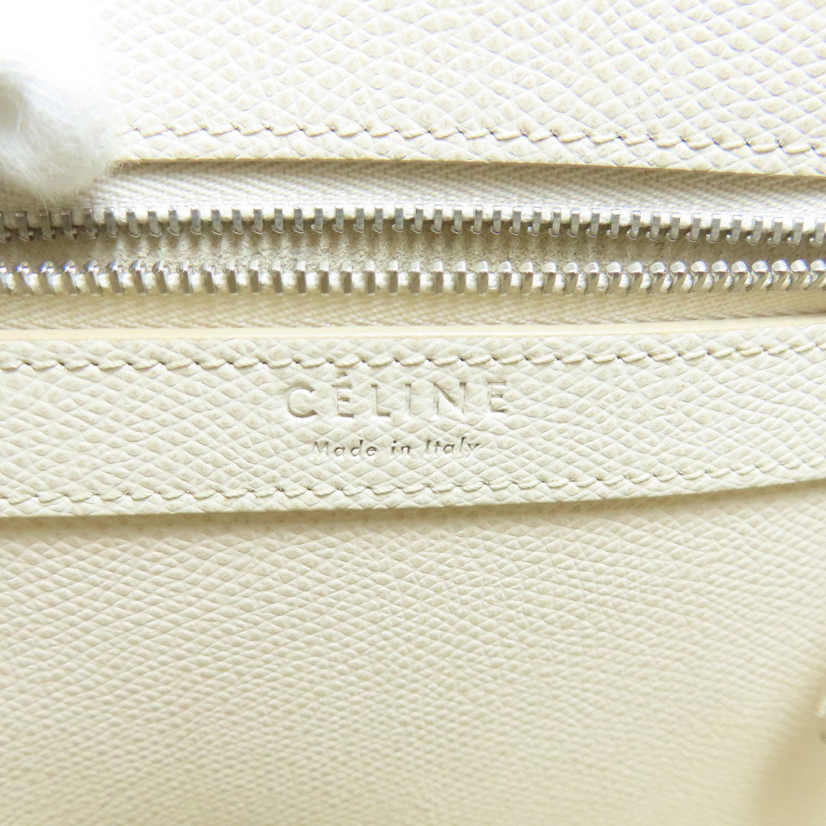 Celine Handbag Leather White Vertical Cabas 2 Way