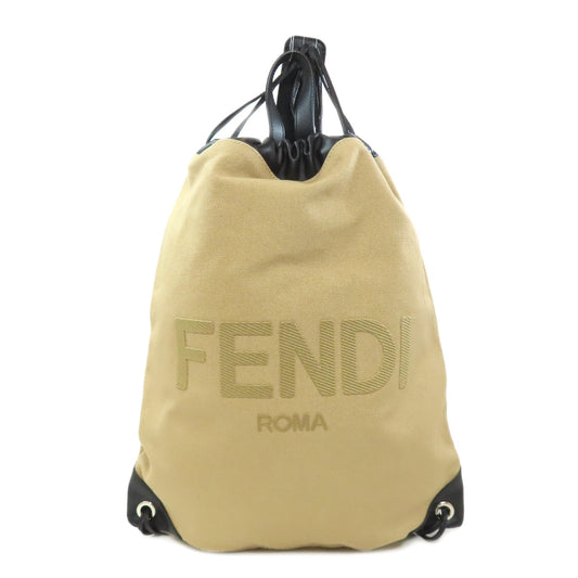 Fendi Backpack Canvas Beige Logo