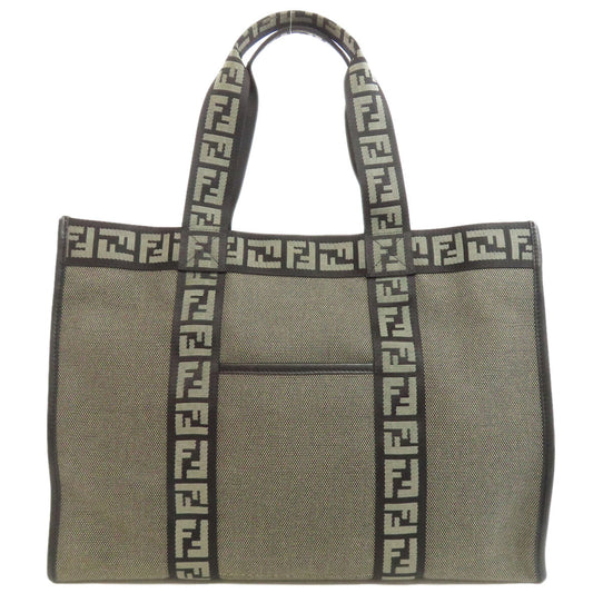 Fendi Handbag Canvas Gray Logo