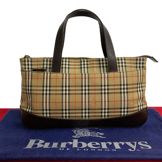 Burberrys Handbag Leather, Canvas Brown Nova Check Women(unisex) Used Authentic