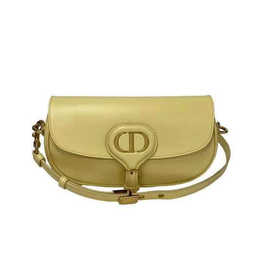 Dior Shoulder Bag Boxcalf, Leather Yellow Bobby East West Women Used Authentic