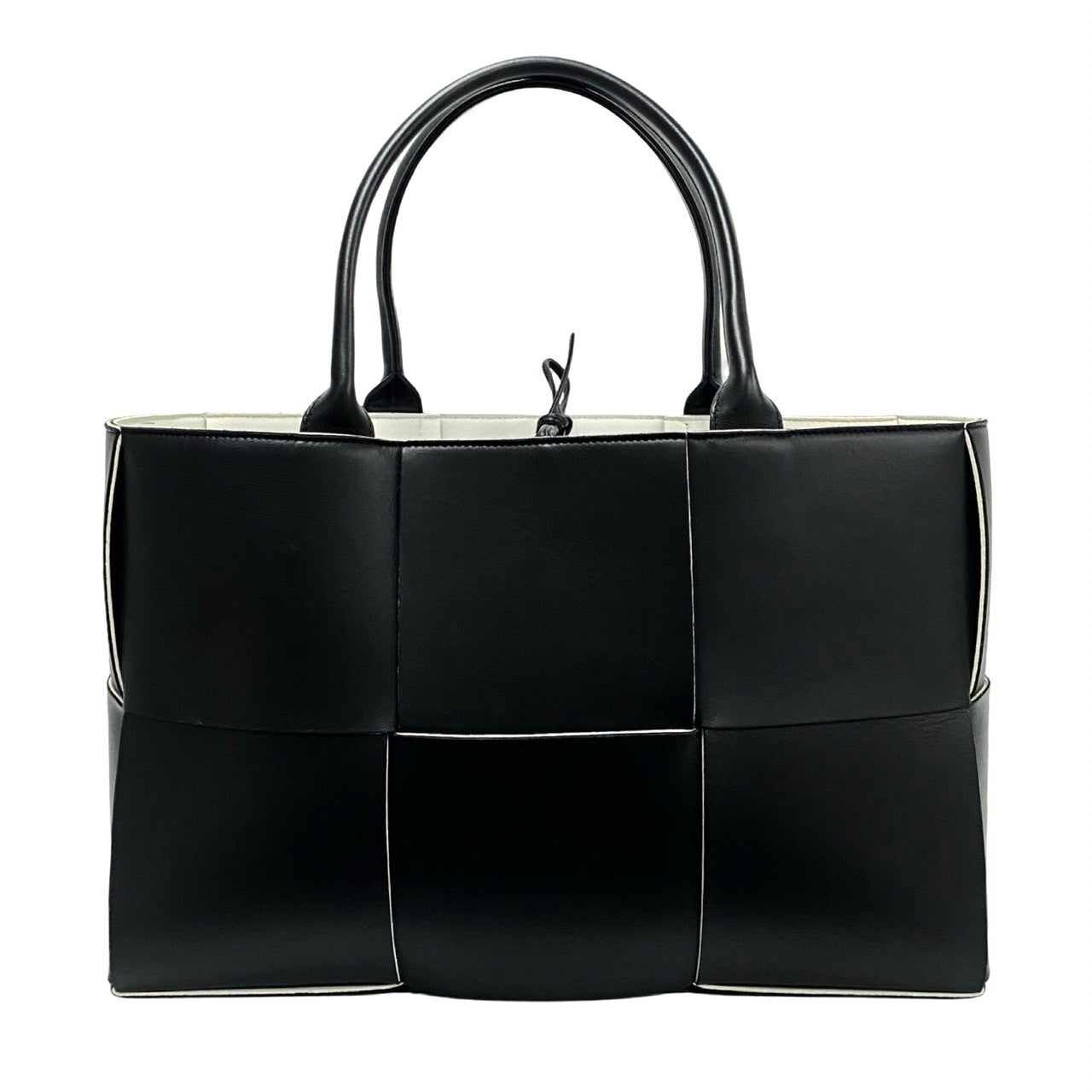 Bottegaveneta Tote Bag Leather Black Maxi Intrecciato Alco Medium Mens(unisex) Used Authentic