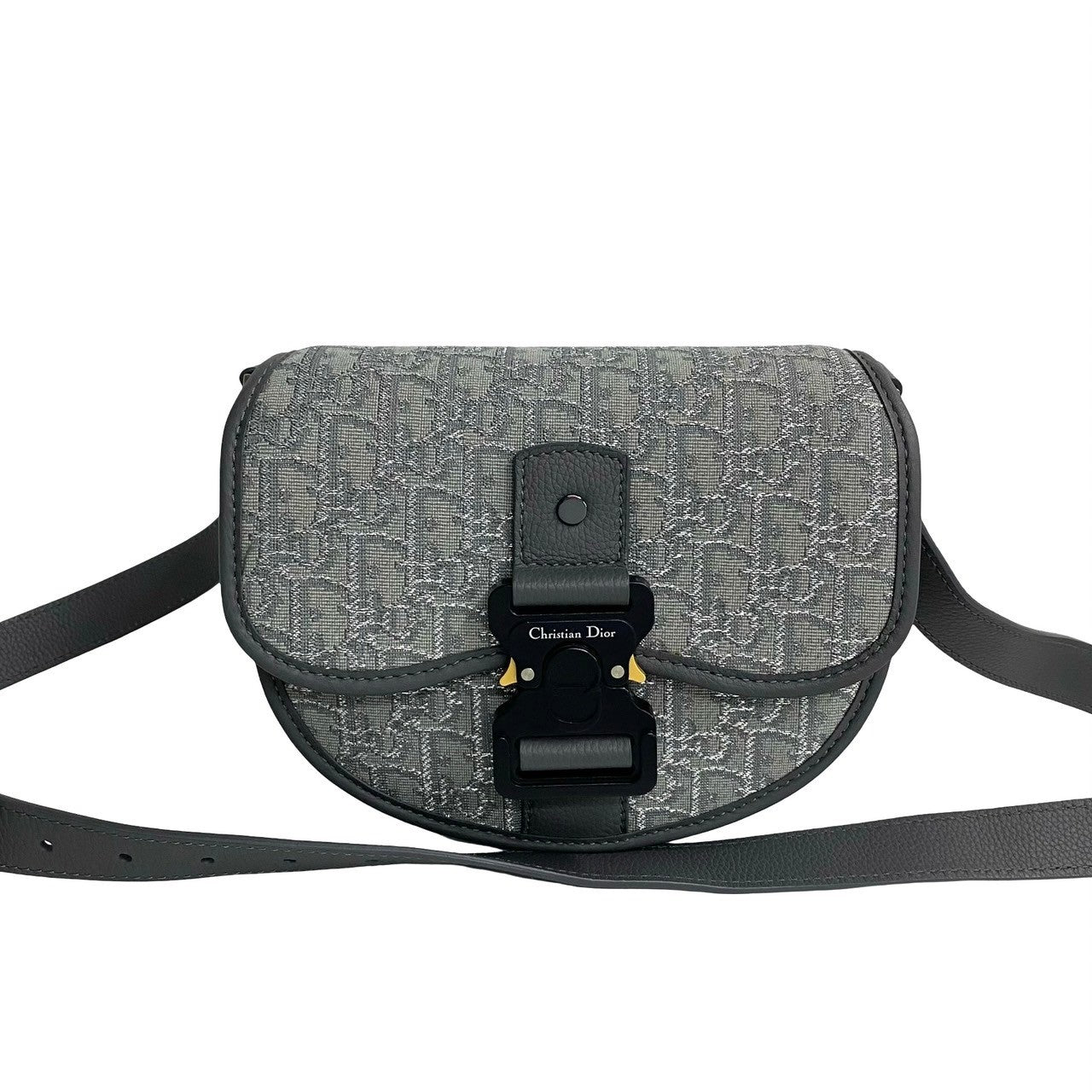 Dior Shoulder Bag Canvas, Leather Gray Oblique Gallop Women Used Authentic