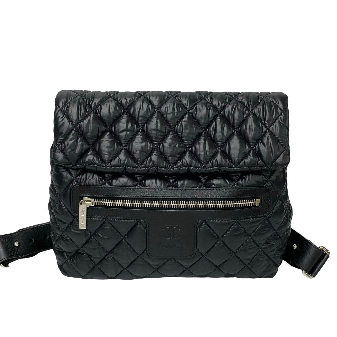 Chanel Backpack Leather, Nylon Black Coco Cocoon Quilting Women Used Authentic