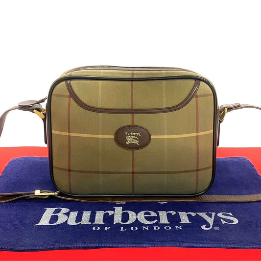 Burberrys Shoulder Bag Leather, Canvas Brown Nova Check Mens(unisex) Used Authentic