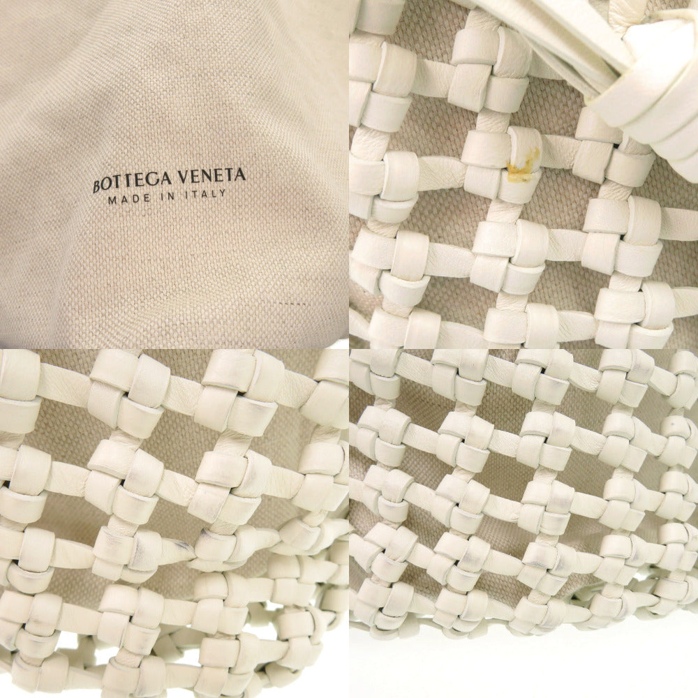 Bottegaveneta Handbag 709612 Leather, Canvas White Cavallino Women Used Authentic