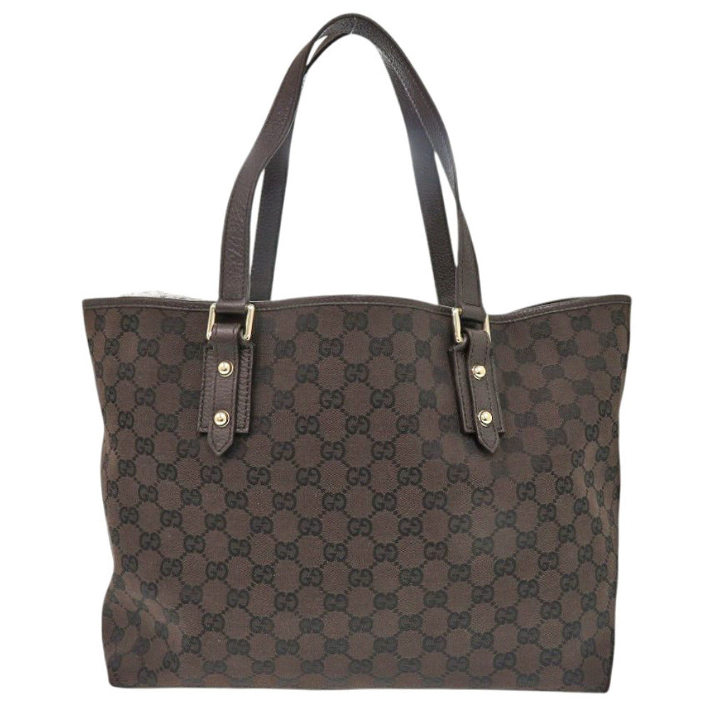 Gucci Tote Bag Gg Canvas Brown Women Used Authentic