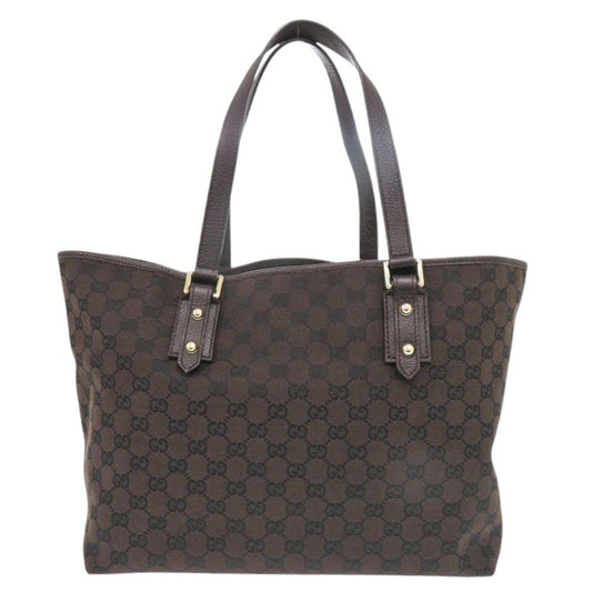 Gucci Tote Bag Gg Canvas Brown Women Used Authentic