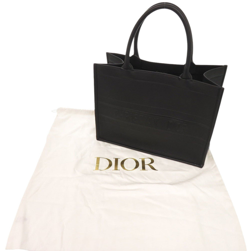 Christian Dior Tote Bag M1296 Zgsb Calfskin Black Book Tote Medium Women Used Authentic