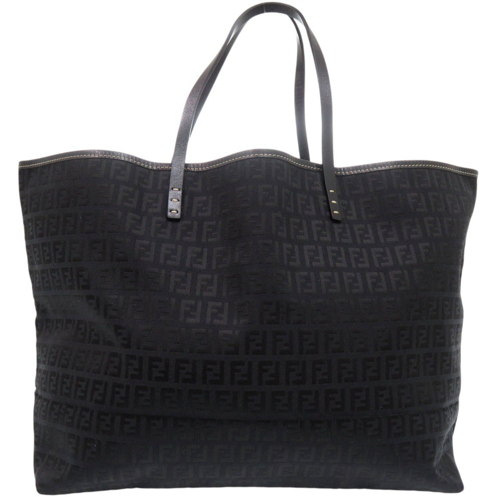 Fendi Tote Bag Canvas Black Zucchino