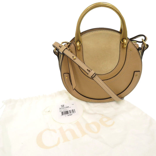 Chloe Shoulder Bag 3 S1331 Hgp Suede, Leather Beige Pixy