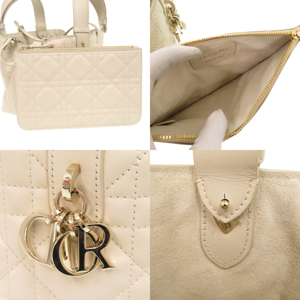 Christian Dior Handbag M2822 Oshj Calfskin Ivory Toujours Small Macrocannage